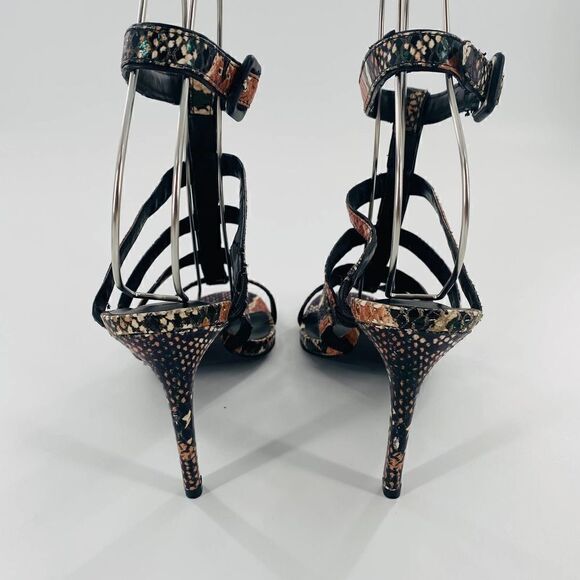 Charles by Charles David Sand Leather Snake Print Gladiator Size 7 - Picture 10 of 12